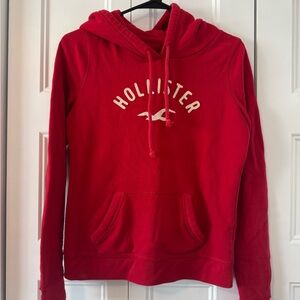 Hollister Women's Red Hoodie Sweater (2000s)